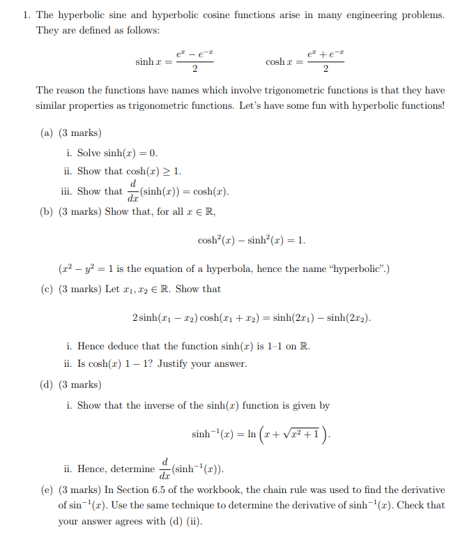 solved-1-the-hyperbolic-sine-and-hyperbolic-cosine-chegg