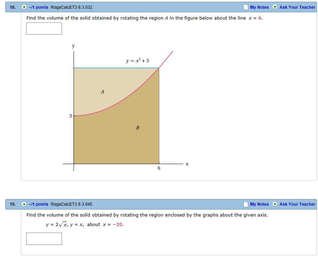 Solved Find The Volume Of The Solid Obtained By Rotating The | Chegg.com