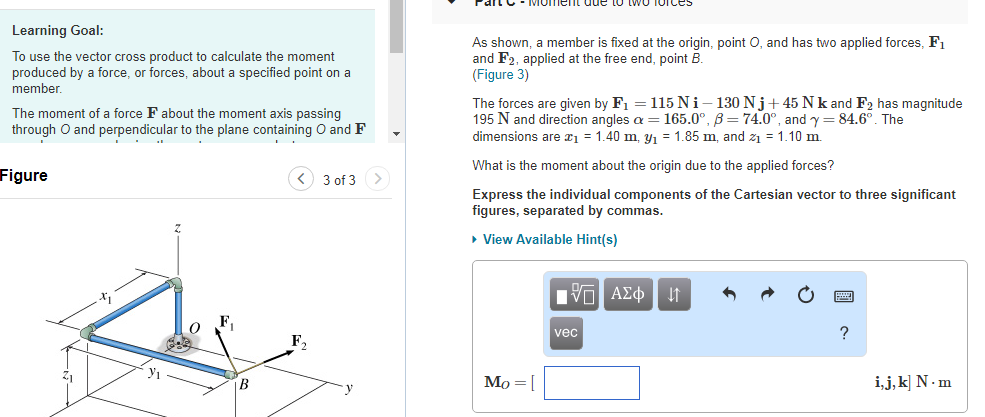 Solved Learning Goal: To use the vector cross product to | Chegg.com