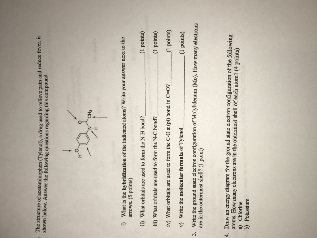 Solved The structure of acetaminophen (Tylenol), a drug used