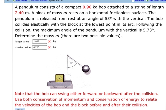 Solved A pendulum consists of a compact 0.90 kg bob attached | Chegg.com