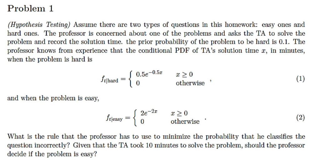 hypothesis testing problems pdf