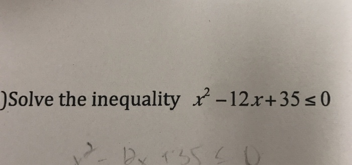 Solved Solve The Inequality X 2 12x 35 Chegg