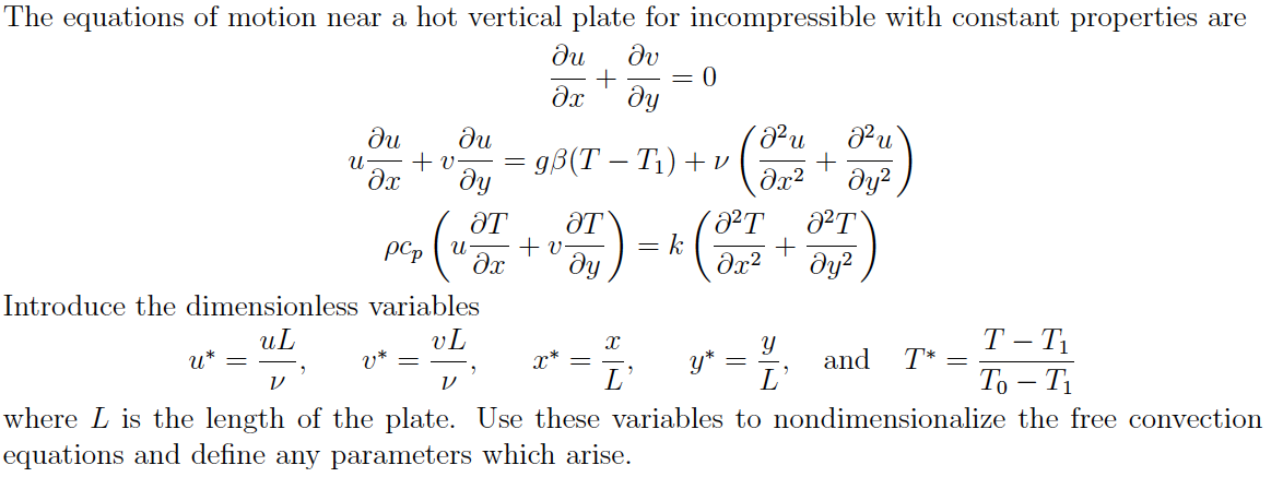 Solved The equations of motion near a hot vertical plate for | Chegg.com