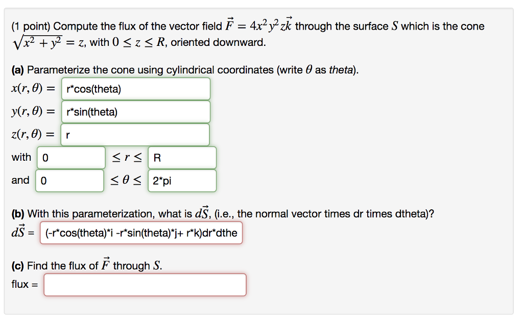 Solved 1 Point Compute The Flux Of The Vector Field F