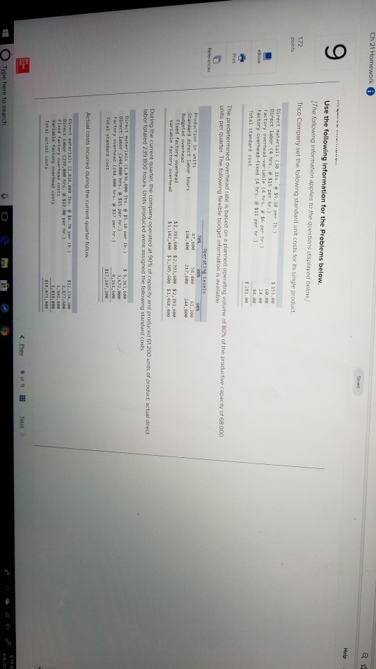 Solved Ch 21 H 9 Use the following information for the | Chegg.com