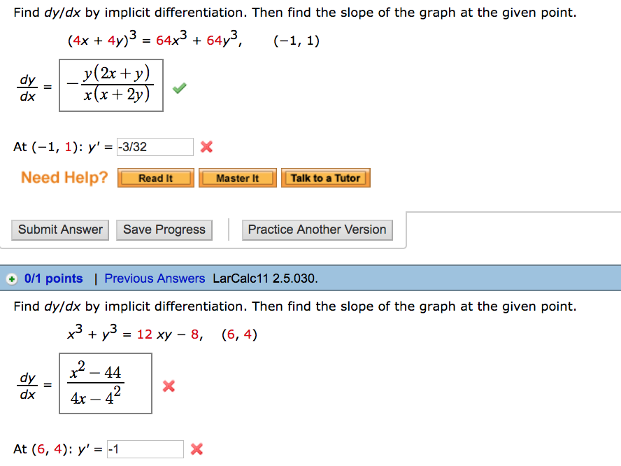 Solved Find Dydx By Implicit Differentiation Then Find The 6031