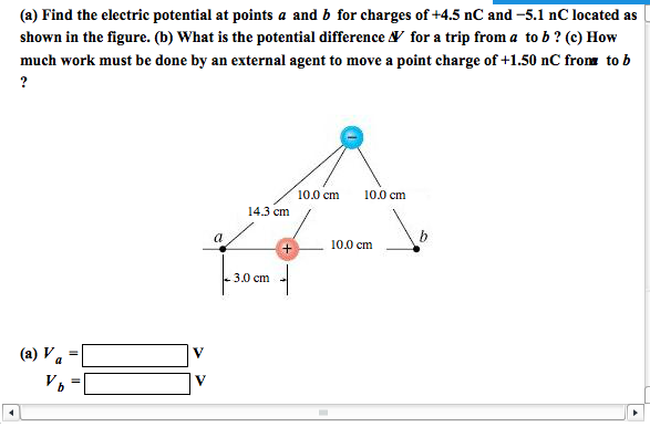 Solved (a) Find The Electric Potential At Points A And B For | Chegg.com