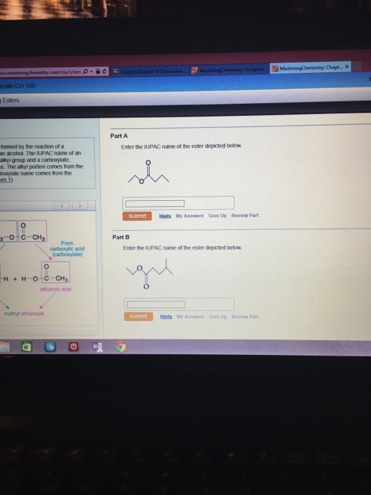 Solved: Enter The IUPAC Name Of The Esters Depicted Below | Chegg.com