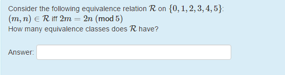 Solved Consider The Following Equivalence Relation R On 10 2209