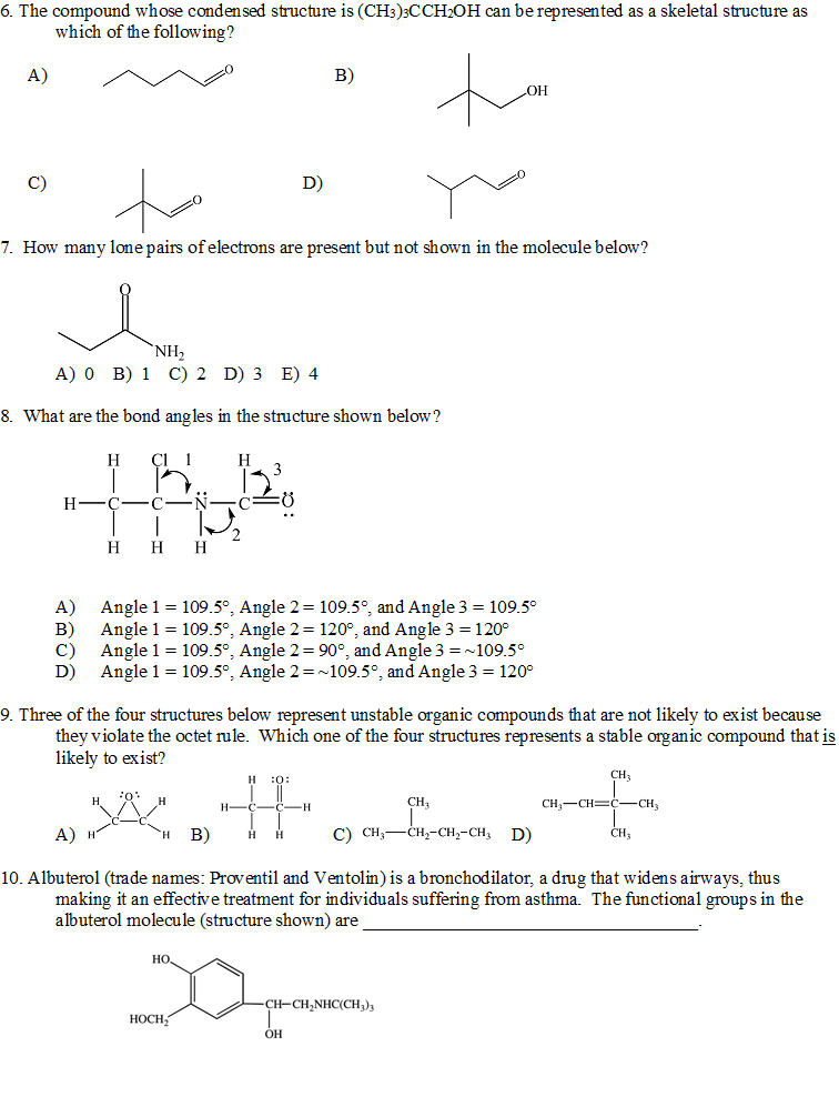 Solved The compound whose condensed structure is (CH_3)_3 | Chegg.com