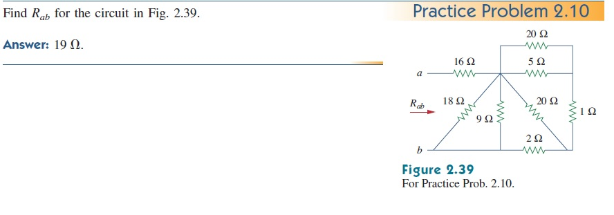 Solved Find Rab for the circuit in Fig. 2.39. | Chegg.com