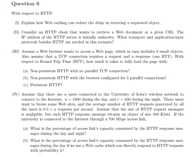 Solved With Respect To HTTP: Explain How Web Caching Can | Chegg.com