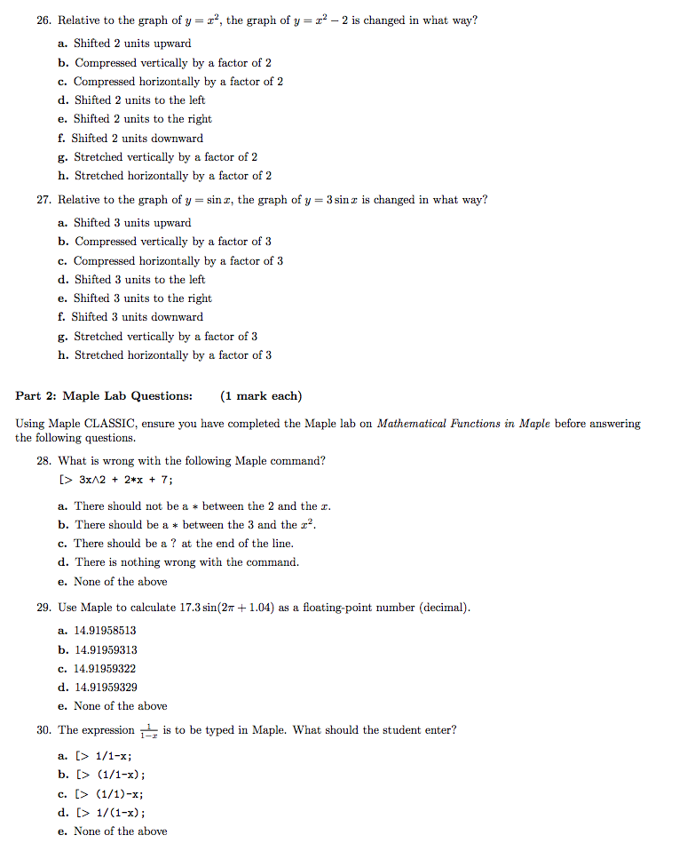 Solved Part 1 Multiple Choice 1 Mark Each 1 Which Of The Chegg Solved Part 1 Multiple Choice 1 Mark Each 1 Which Of The Chegg