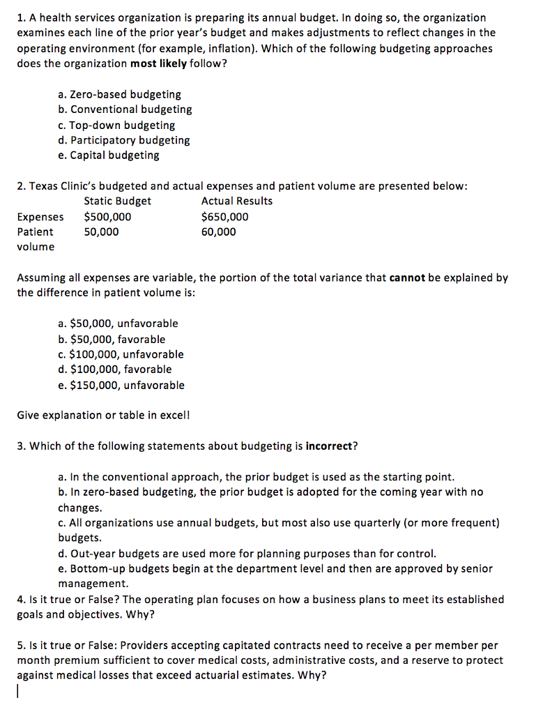 Solved HEALTHCARE FINANCE TOPIC I Have Answered These | Chegg.com