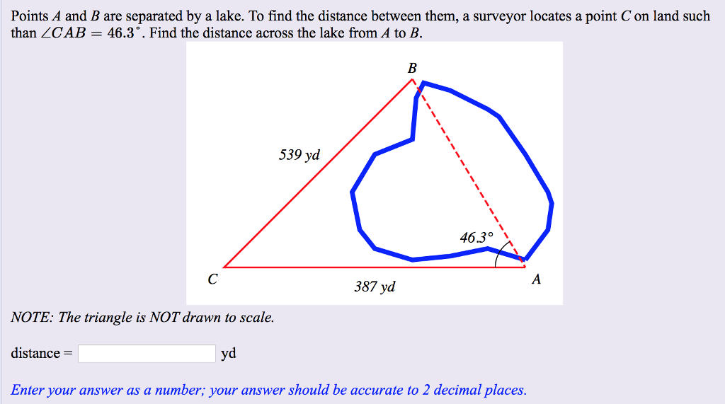 Solved Points A And B Are Separated By A Lake. To Find The | Chegg.com