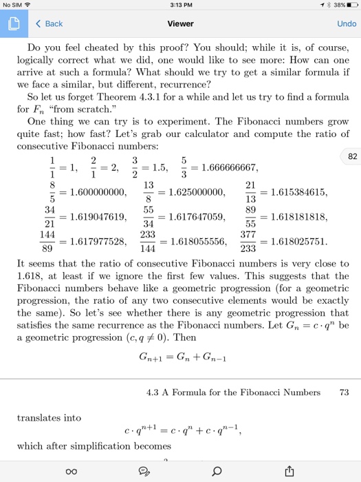 Solved No SIM 313 PM 38 Back Undo Viewer 4.3 A Formula for