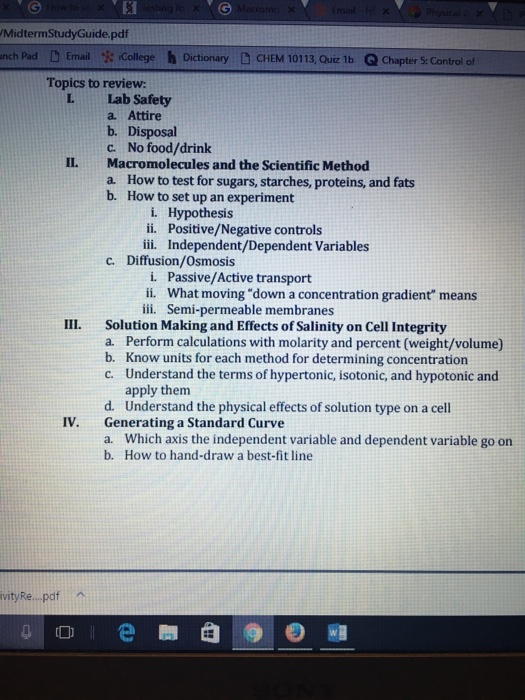 Solved Topics to review L Lab Safety Attire Disposal No