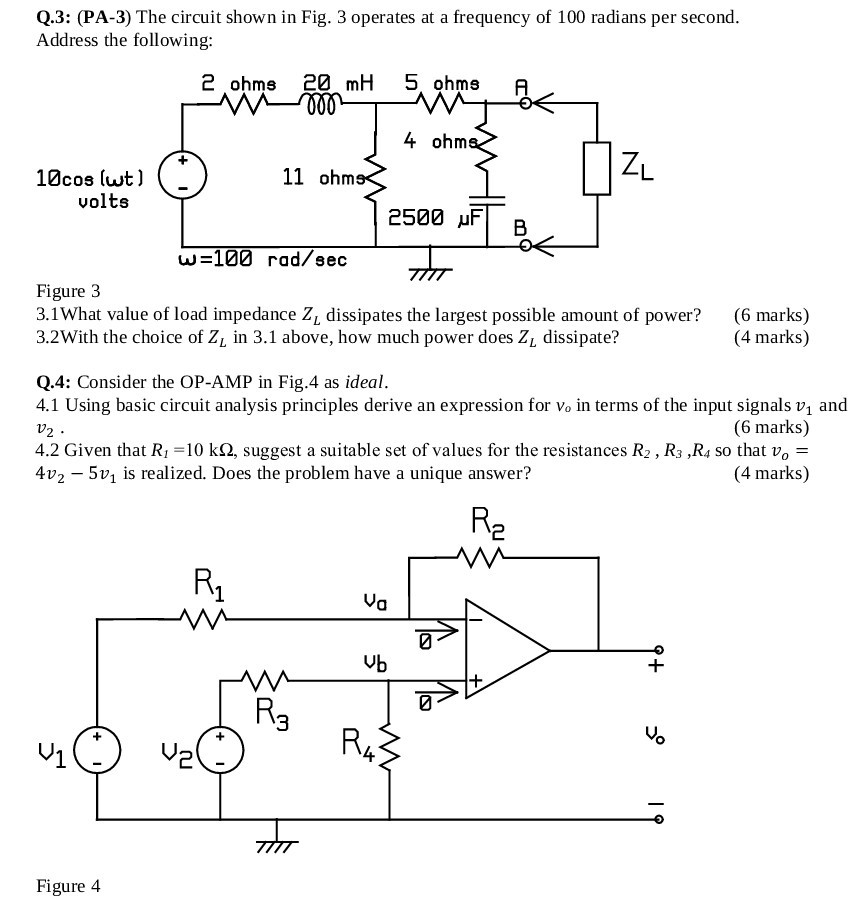 Solved Q.3: (PA-3) The circuit shown in Fig. 3 operates at a | Chegg.com