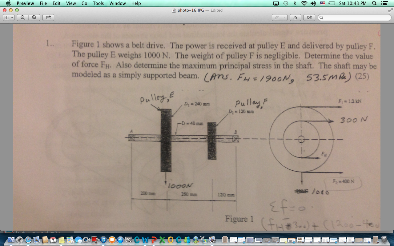 Figure 1 Shows A Belt Drive The Power Is Received At Chegg Figure 1 Shows A Belt Drive The Power Is Received At Chegg