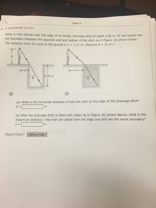 Solved What is the horizontal distance d from the man to the | Chegg.com