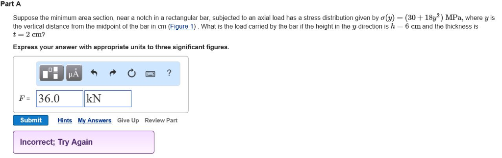 Solved Learning Goal: To calculate the stress concentration | Chegg.com