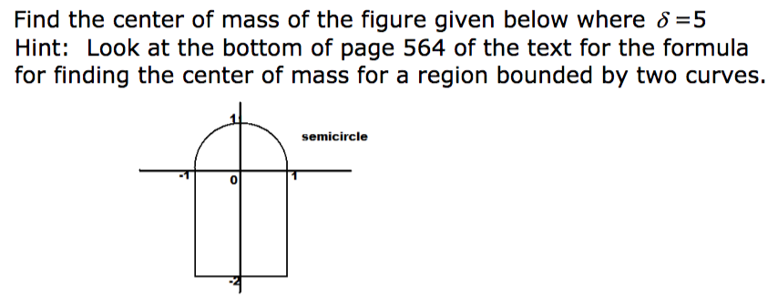 Solved Find the center of mass of the figure given below | Chegg.com