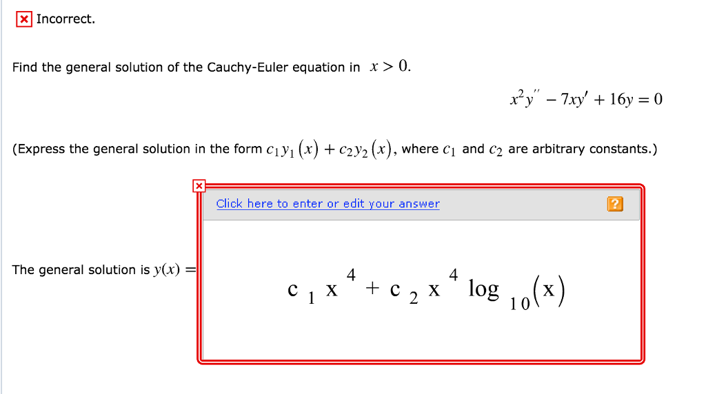 Solved Find the general solution of the CauchyEuler