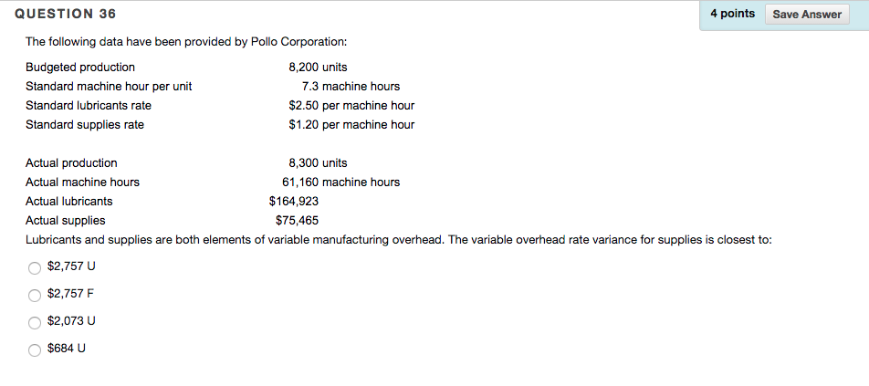 Solved QUESTION 36 The Following Data Have Been Provided By | Chegg.com