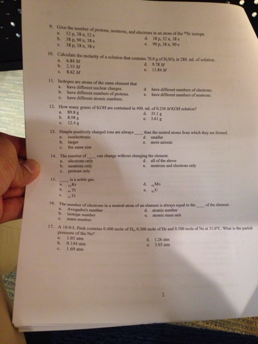 Solved 9. Give The Number Of Protons, Neutrons, And | Chegg.com