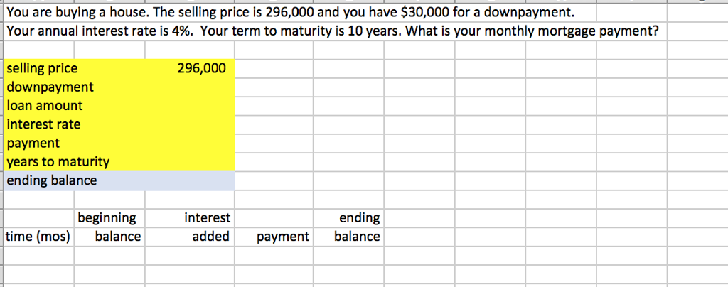 Solved You Are Buying A House The Selling Price Is 296 000