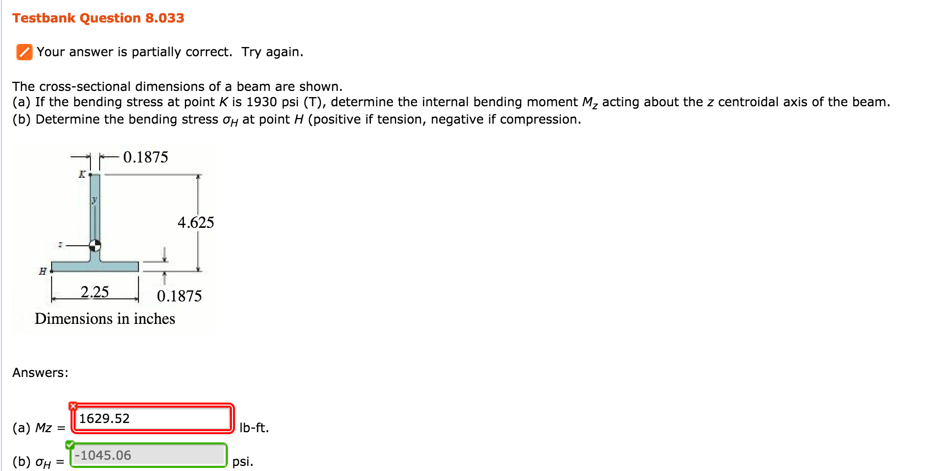 Solved The crosssectional dimensions of a beam are