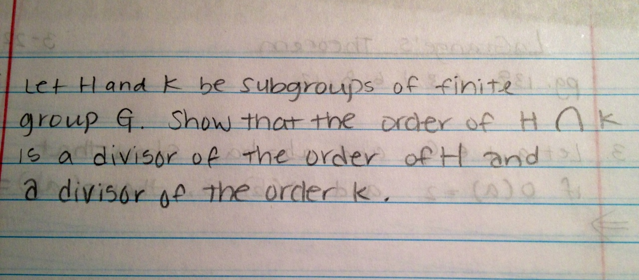 Solved Let H and K be subgroups of finite group G. Show that | Chegg.com