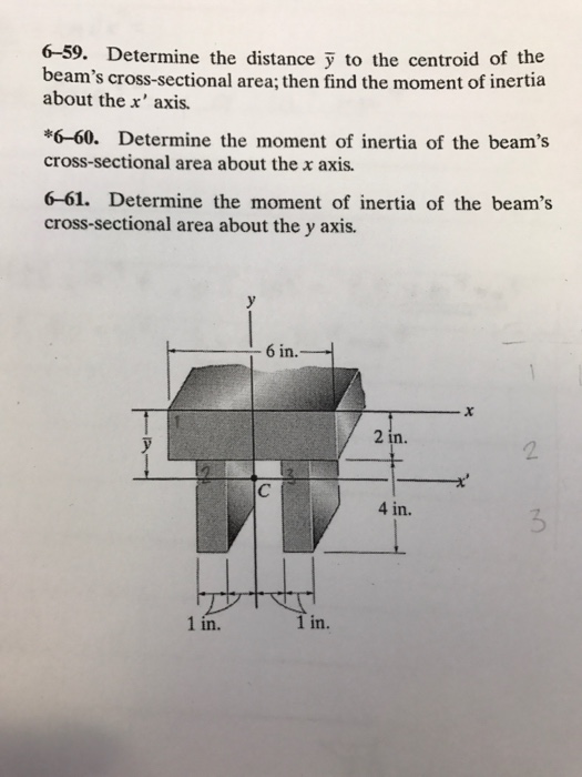 Solved 6-59. Determine the distance y to the centroid of the | Chegg.com