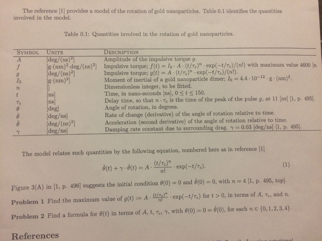 Solved The Reference [1] Provides A Model Of The Rotation Of | Chegg.com