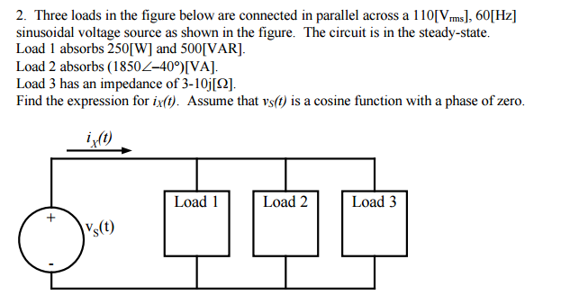 Solved Three Loads In The Figure Below Are Connected In | Chegg.com