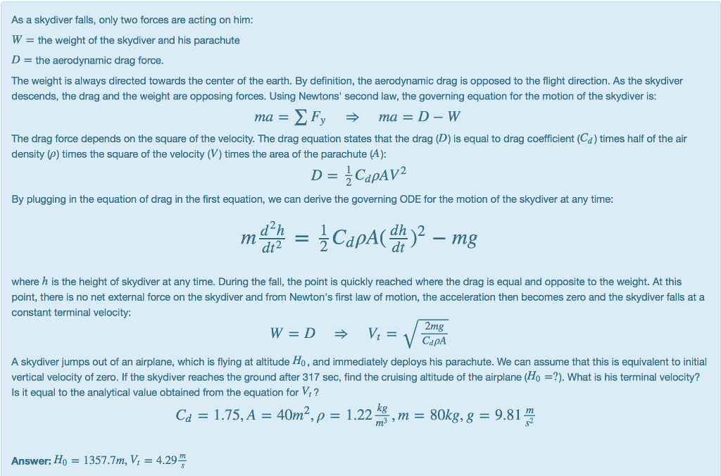 solved-as-a-skydiver-falls-only-two-forces-are-acting-on-chegg