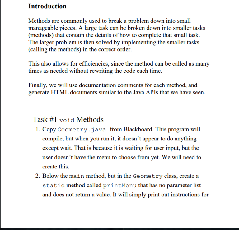 Solved Introduction Methods are commonly used to break a | Chegg.com