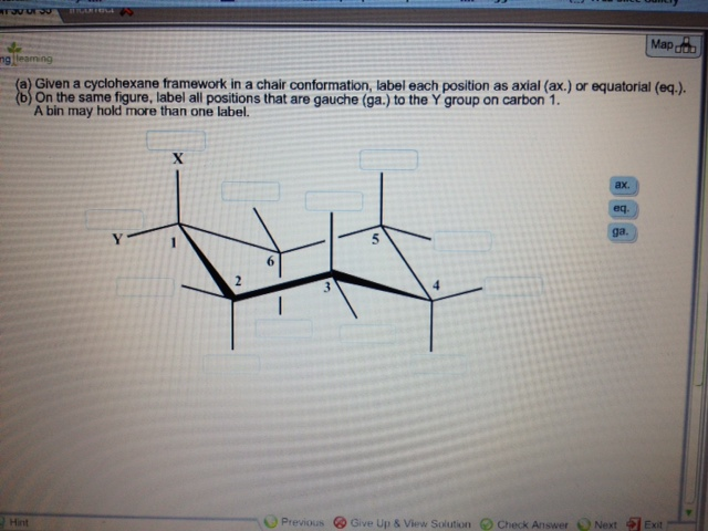 a.)given a cyclohexane framework in a chair | Chegg.com