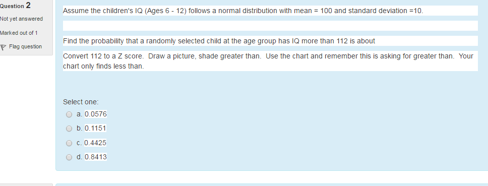 Solved Assume the children's IQ (Ages 6-12) follows a normal | Chegg.com