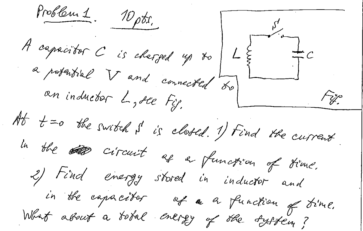 Solved A capacitor C is charged up to a potential V and | Chegg.com