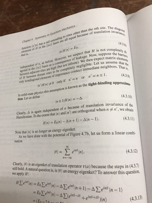 Solved Problem J Suppose that in the tight-binding model, | Chegg.com