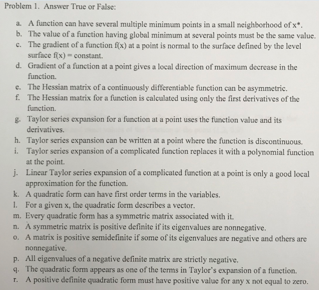 Solved Problem 1. Answer True or False: a. A function can | Chegg.com