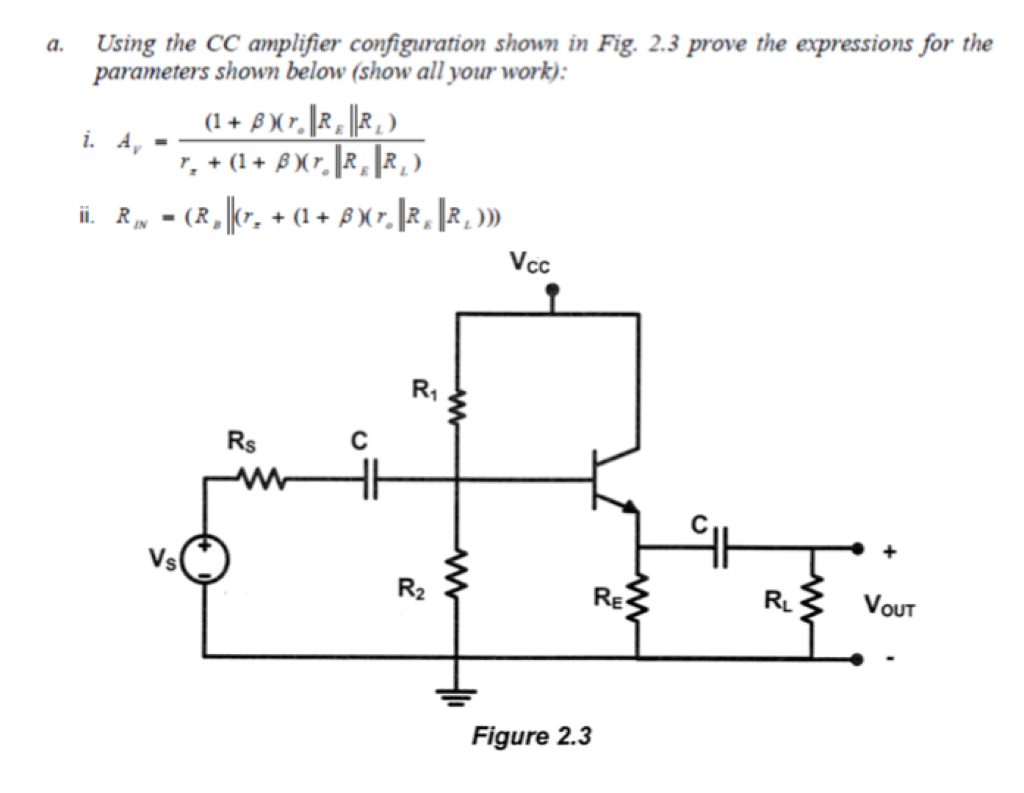 Solved Using the CC amplifier configuration shown in Fig.