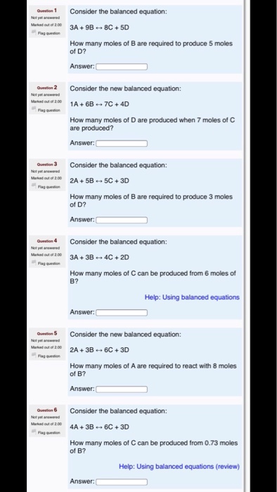 Solved Consider the balanced equation: 3A + 9B | Chegg.com