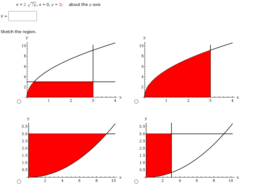 Solved Find The Volume V Of The Solid Obtained By Rotating | Chegg.com