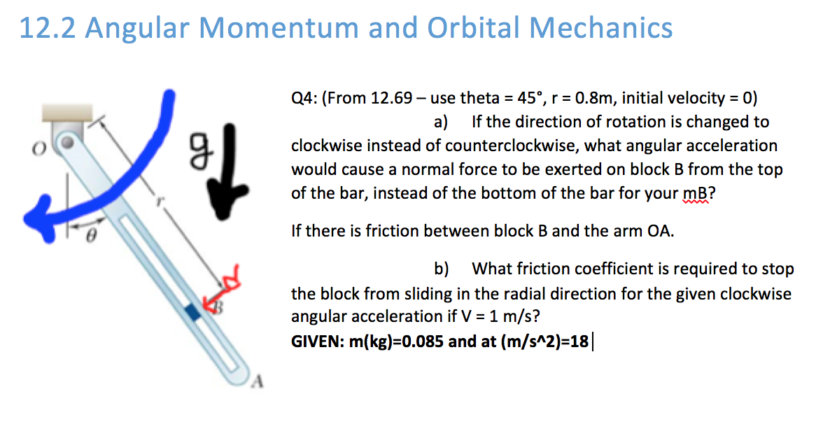 Solved Angular Momentum and Orbital Mechanics (From 12.69 - | Chegg.com