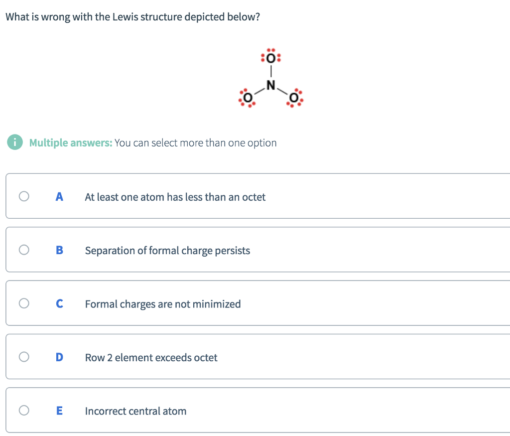 What is wrong with the Lewis structure depicted | Chegg.com