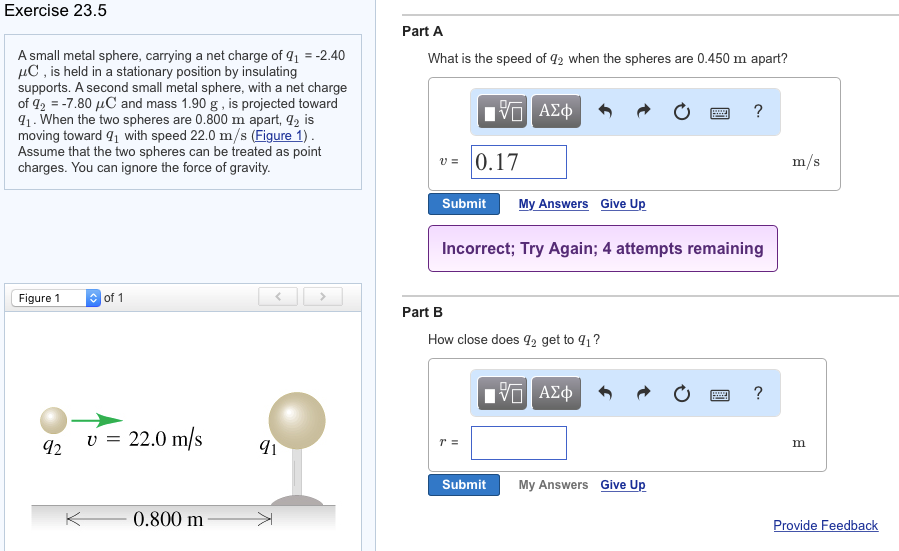Solved Exercise 23.5 Part A A small metal sphere, carrying a