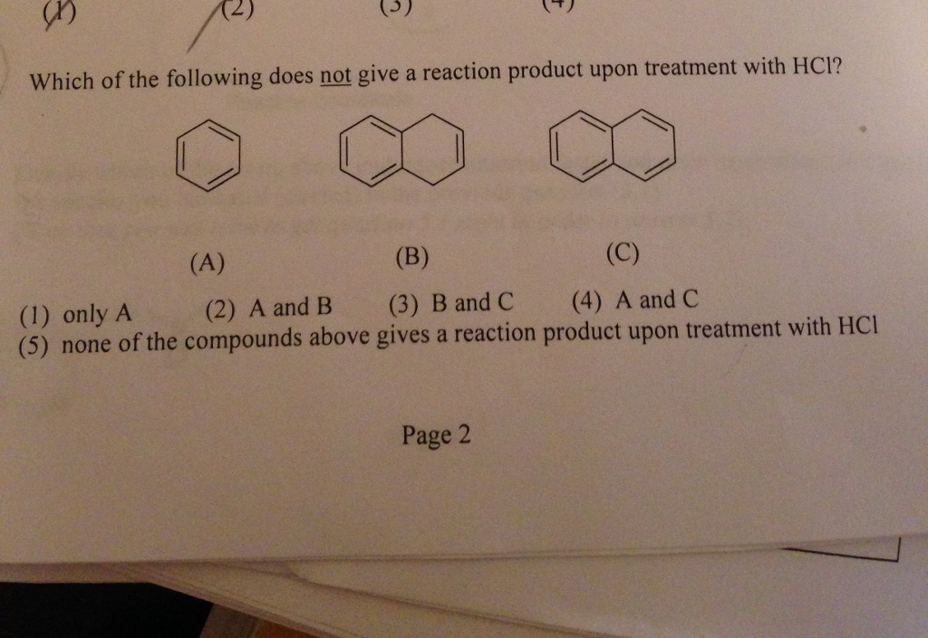 Solved 2) Which of the following does not give a reaction | Chegg.com